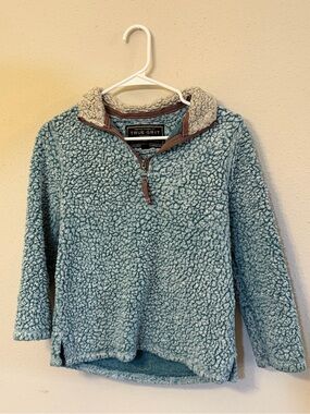 True Grit Light Blue Sherpa Quarter-Zip Pullover